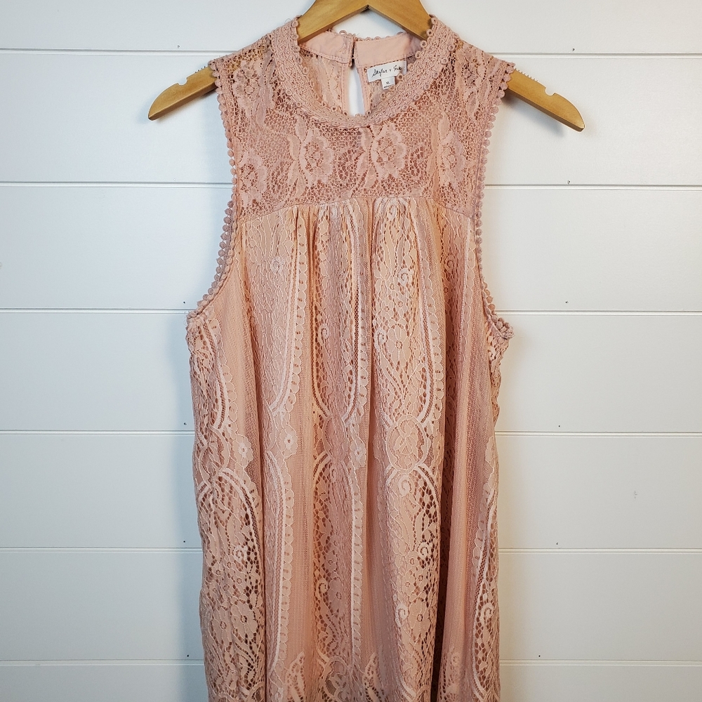 Pink lace tank